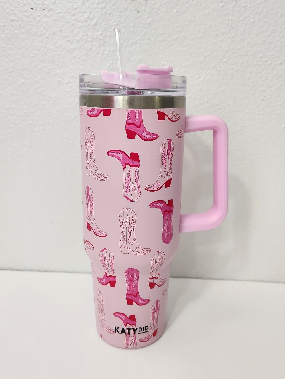 Katydid 40 oz Stainless Steel Pink Western Boots Tumbler